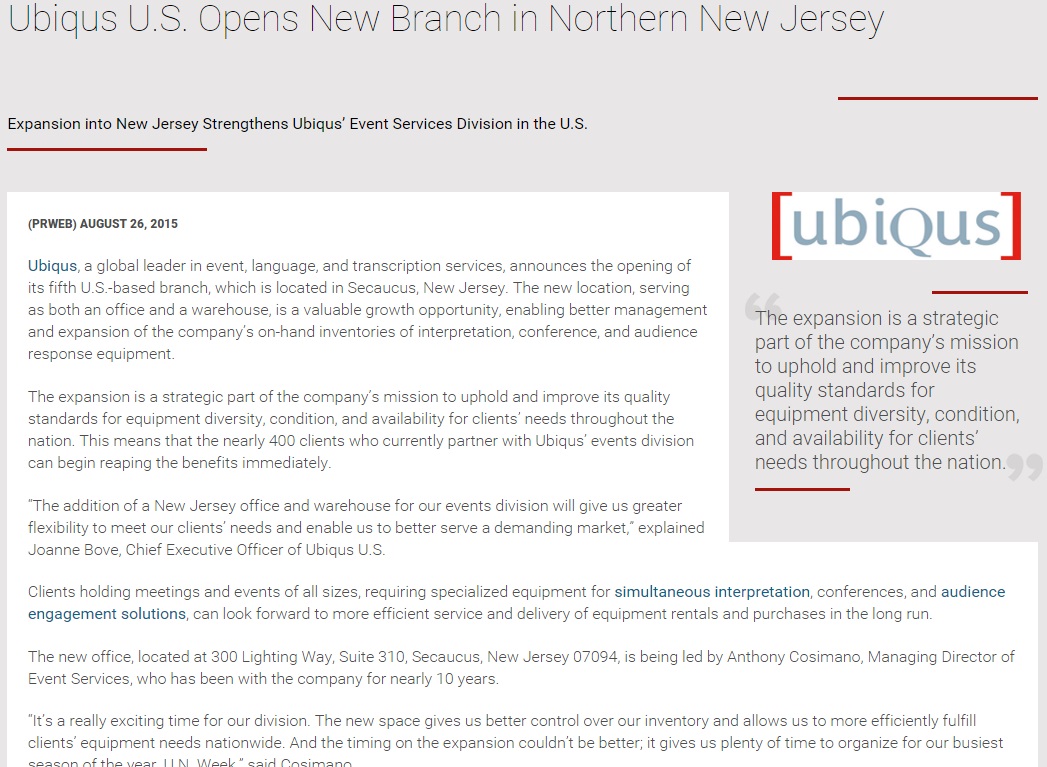 Ubiqus-NJ-Office-Press-Release